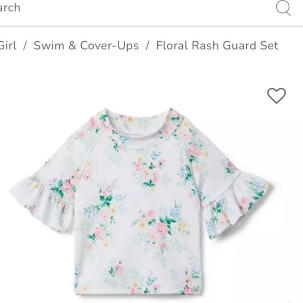 Janie & Jack Floral Rash Guard top size 5